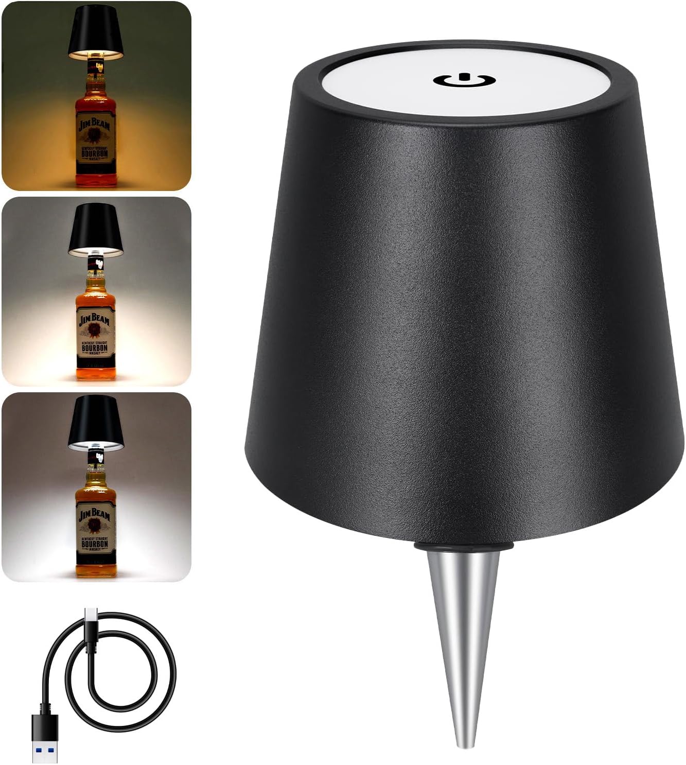 liquor bottle wireless lamp black