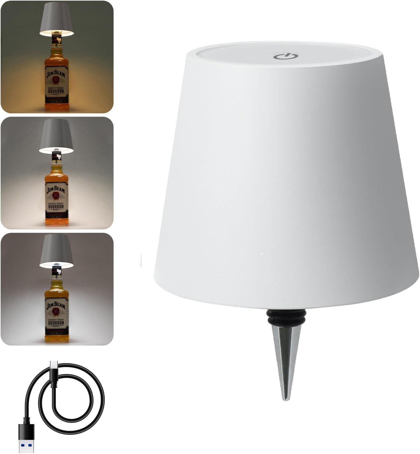 liquor bottle wireless lamp white
