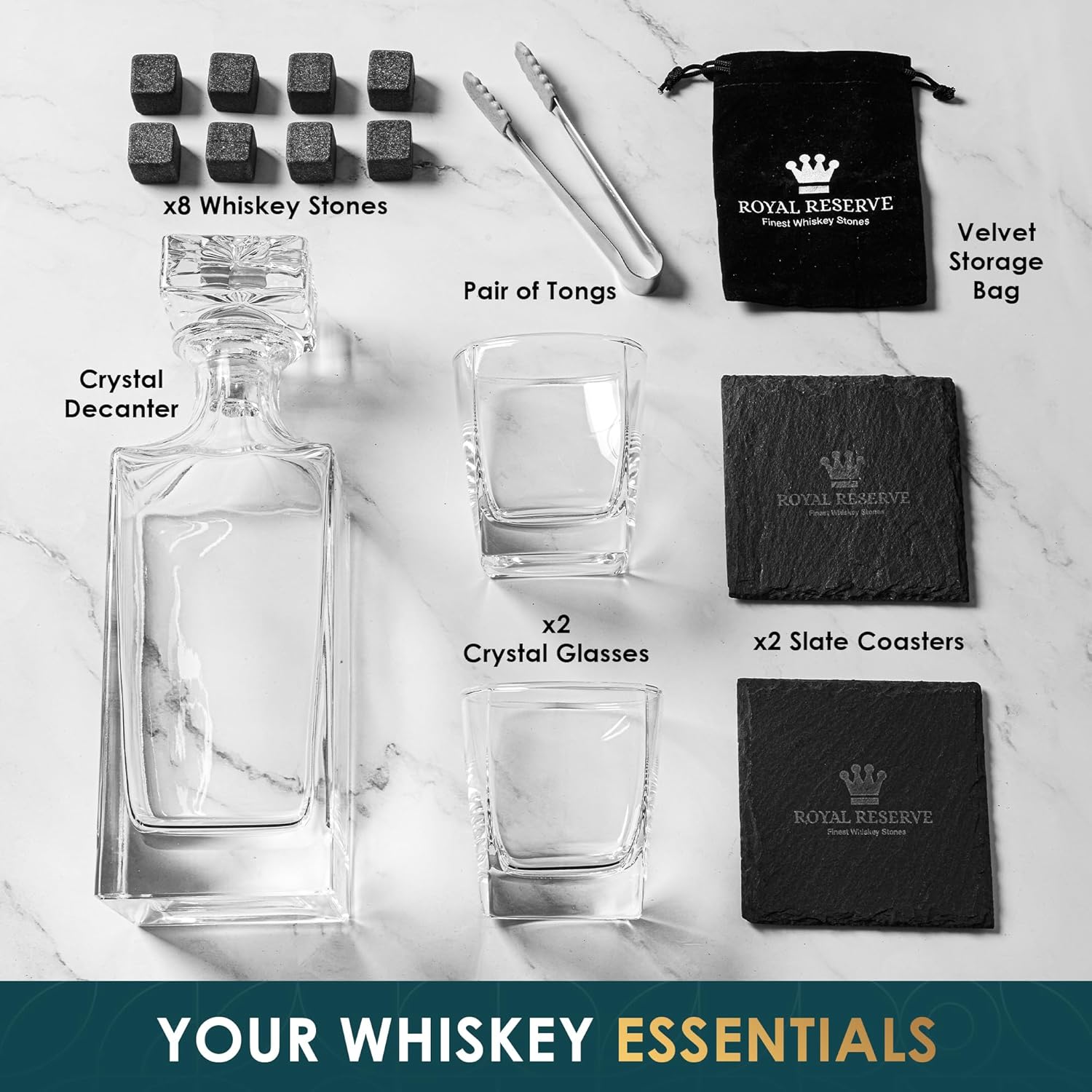 royal reserve whiskey decanter set 2