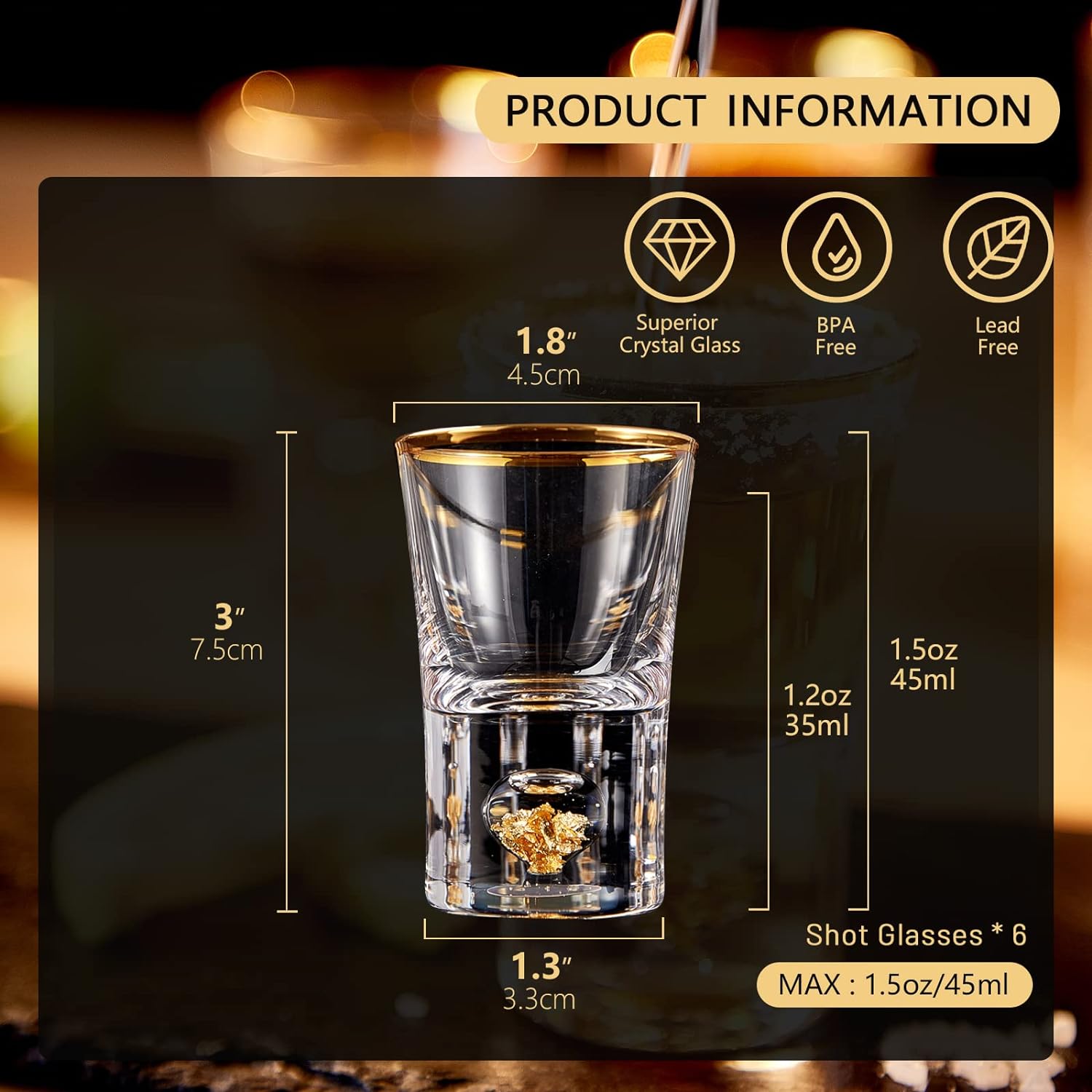 dujust gold shot glasses 2